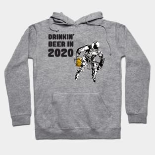 Funny astronaut drinks beer filtered protected Hoodie